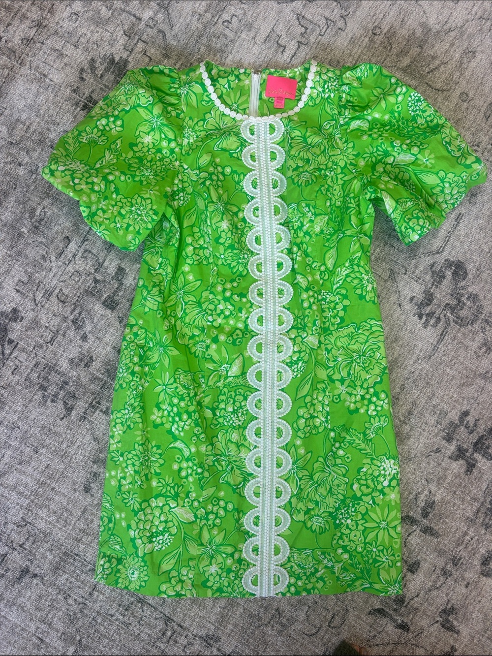 Lilly Pulitzer Neon Pink and Lime Green Floral Shift Dress